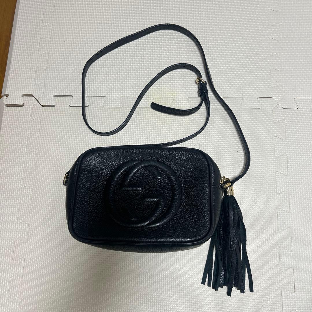 GUCCI グッチ ソーホー インターロッキング ショルダーバッグ ブラック