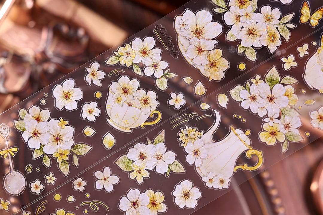 ⭐️SALE⭐️小白家文創《盏中花》海外マスキングテープ マステ 【2758】