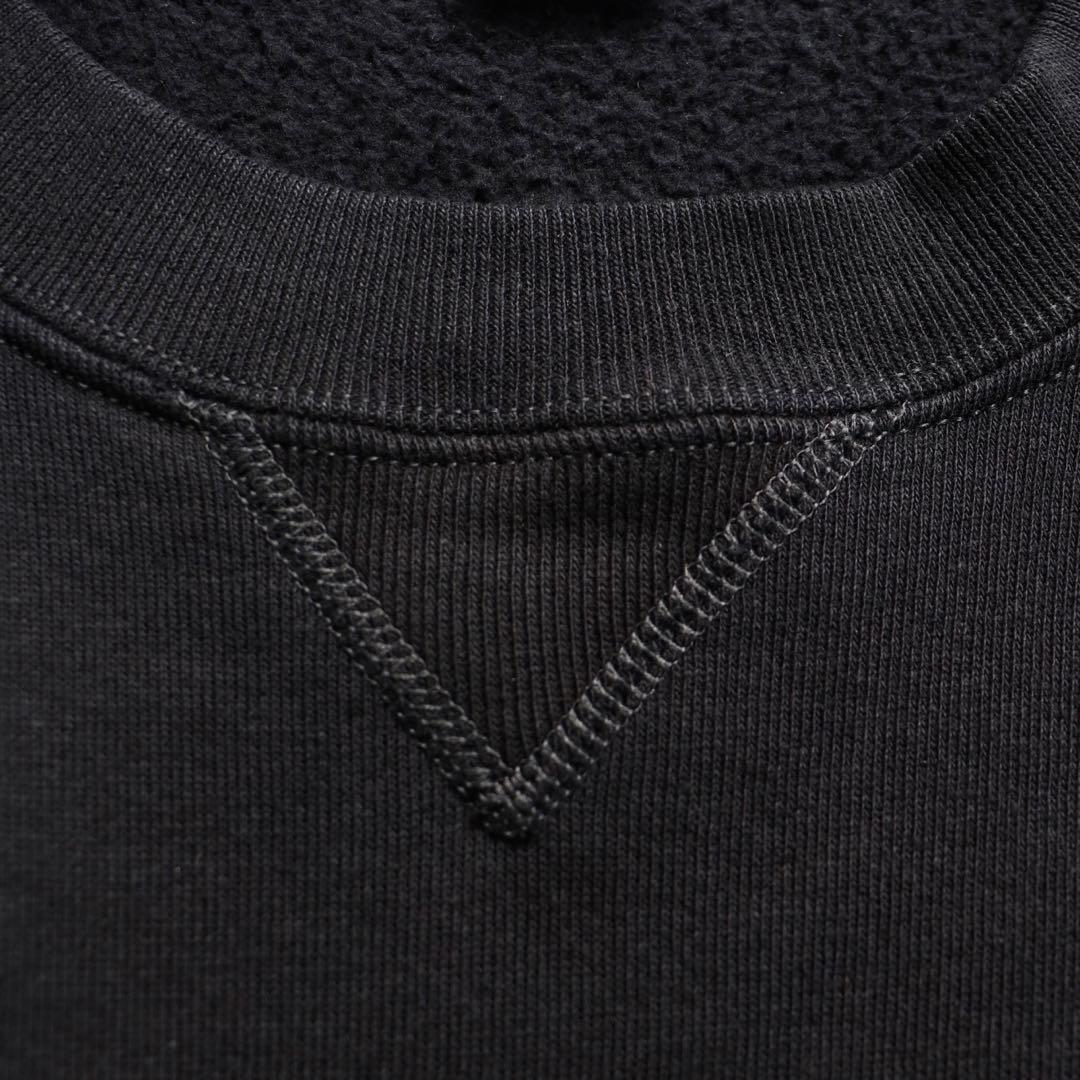 80s USA製 ブラック Russell ラッセル スウェット 前V 無地 L