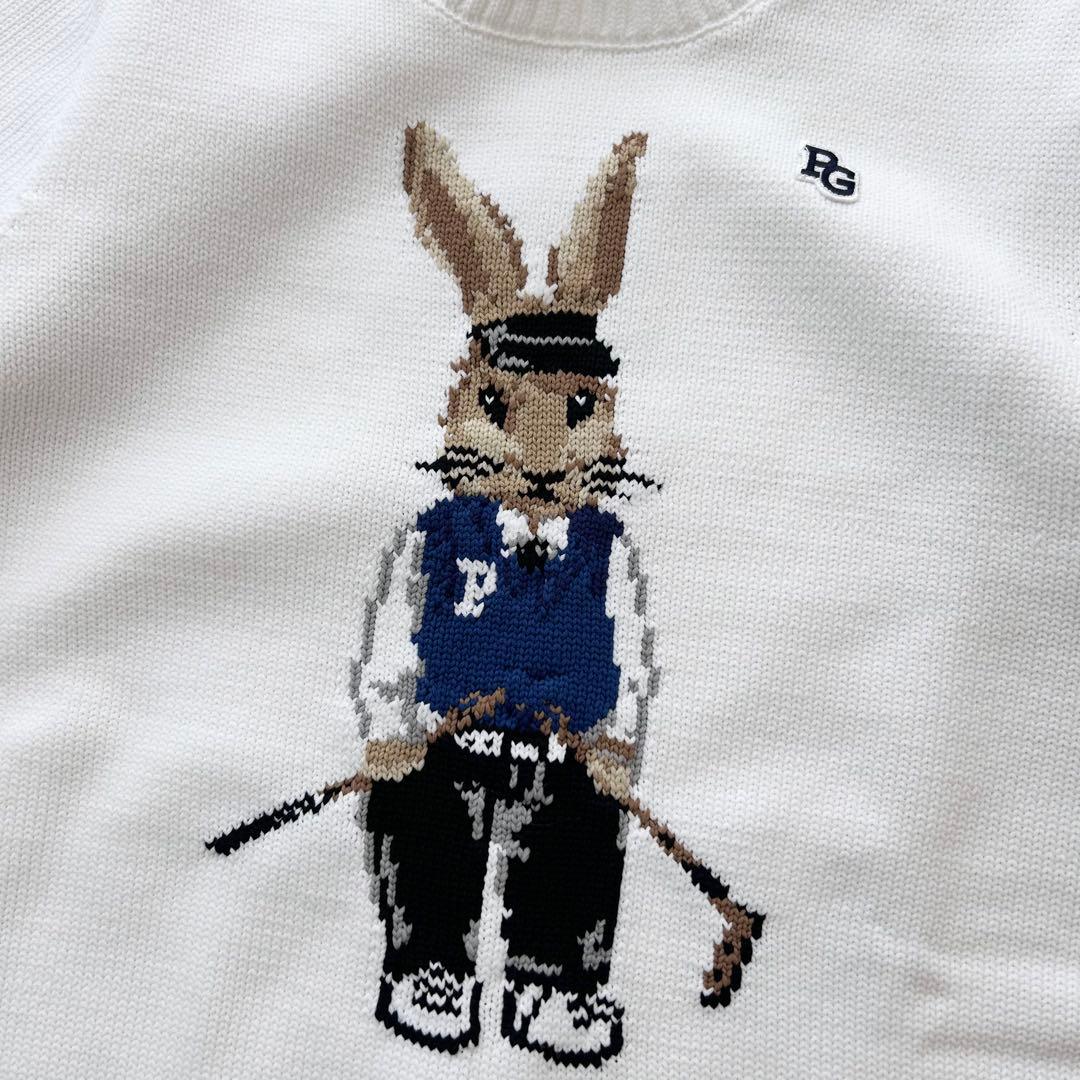 新品　パーリーゲイツ　ニット　セーター　ラビット　うさぎ柄　ホワイト　サイズ0