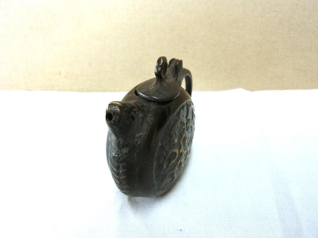 コレクション！【水滴　文房具　習字道具　銅器獣口 】◆インテリア　硯　筆筒　　筒