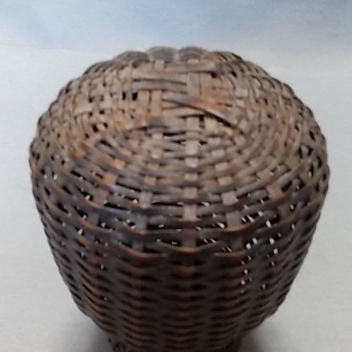 アンティーク竹籠　花籠　花器　花生け　竹籠　茶道具　竹細工　籠　花瓶