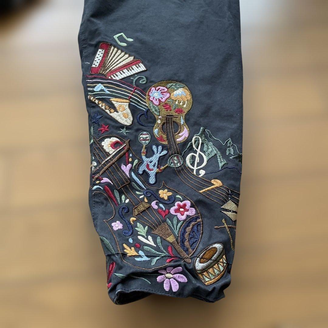 go slow caravan 刺繍入りフード付きモッズコート