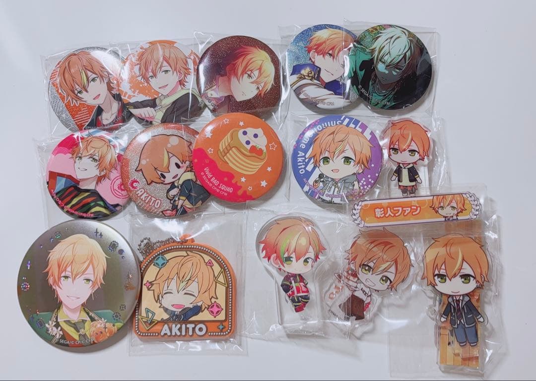 プロセカ 東雲彰人 ファン称号バッジ グリ缶 月光 ホワイトデー 缶バッジ