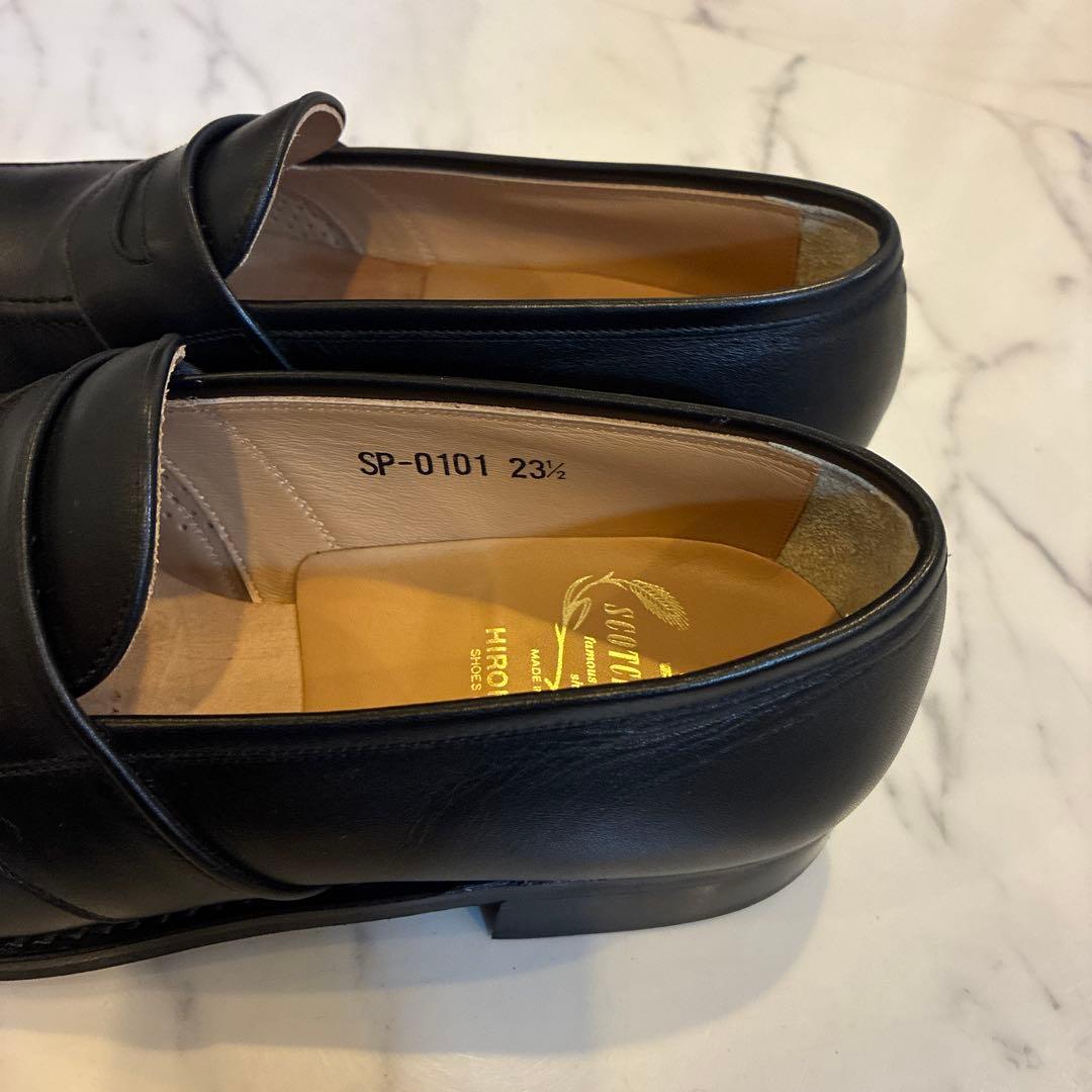 スコッチグレイン HIROKAWA 黒 ローファー