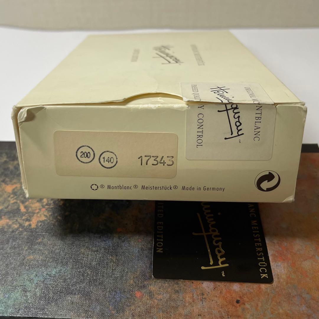 【限定品、美品、未使用品】モンブラン Hemingway　ヘミングウェイ　万年筆