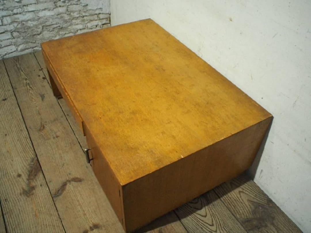 1042　ビンテージ　ロータイプの片袖机　文机　陳列台　デスク　テーブル　レトロ