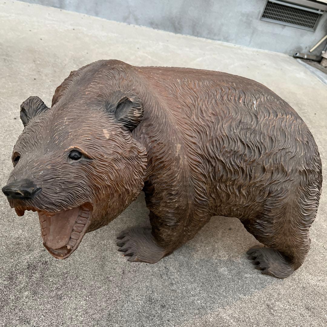 アンティーク　熊彫り物　約60センチ