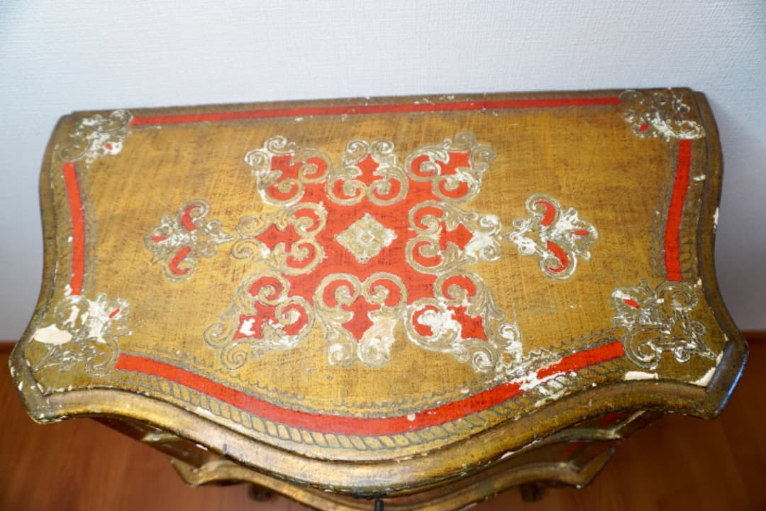 フランスアンティーク サイドチェスト 猫脚 シノワズリ