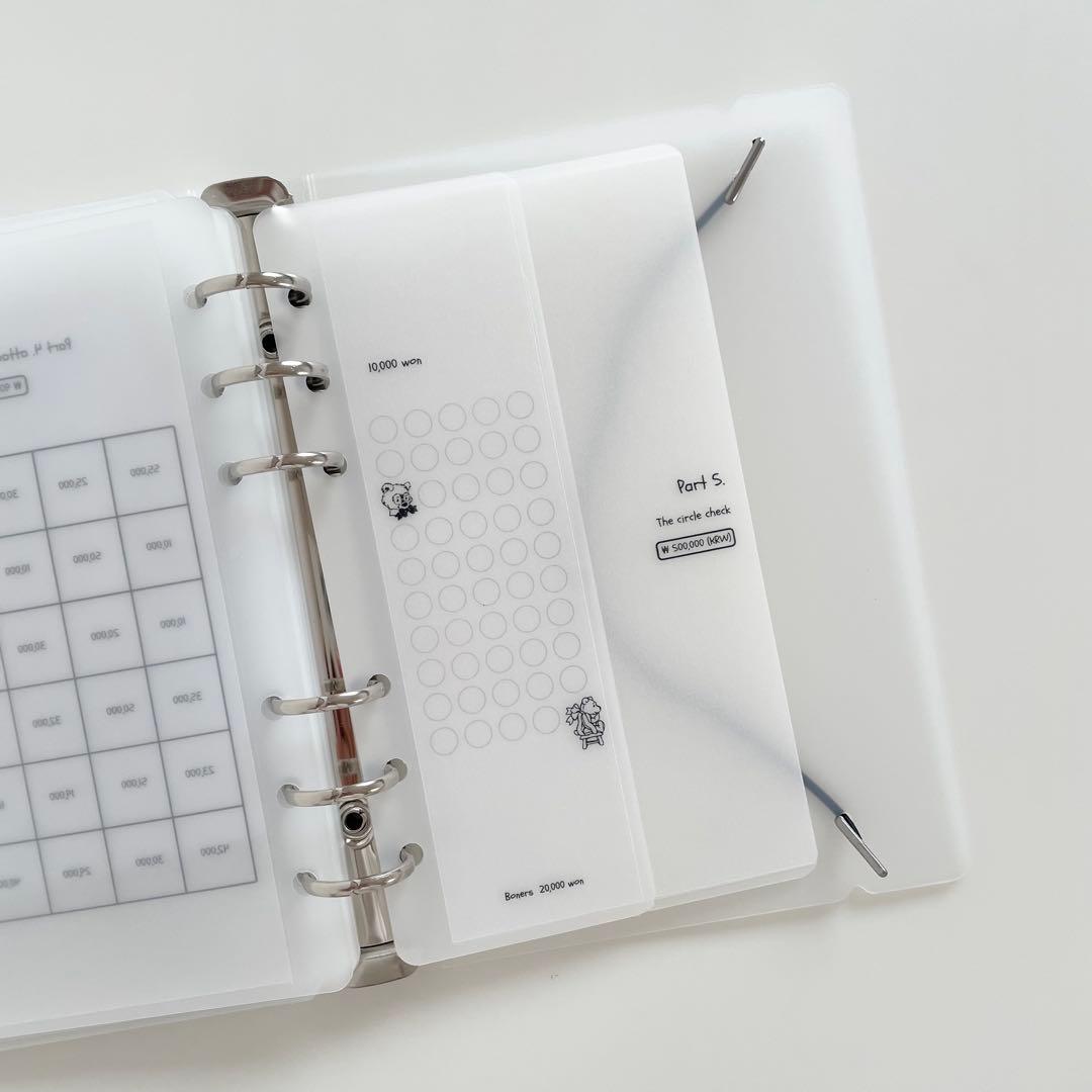 早い者勝ち　韓国　貯金　貯蓄　バインダー　カバー　リフィル　A6 くま　ベア