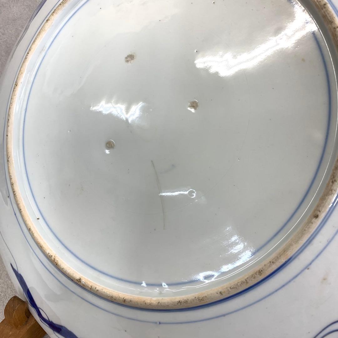 大皿 直径46cm 龍虎 鳳凰 色絵 伊万里 有田 縁起 アンティーク ⑦