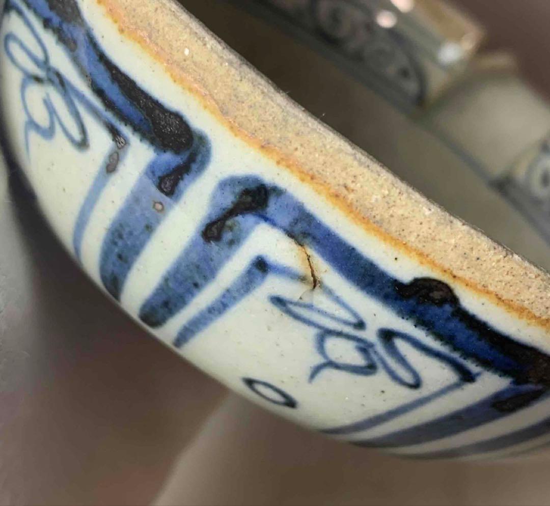 中国 染付花の絵片口　f2250905