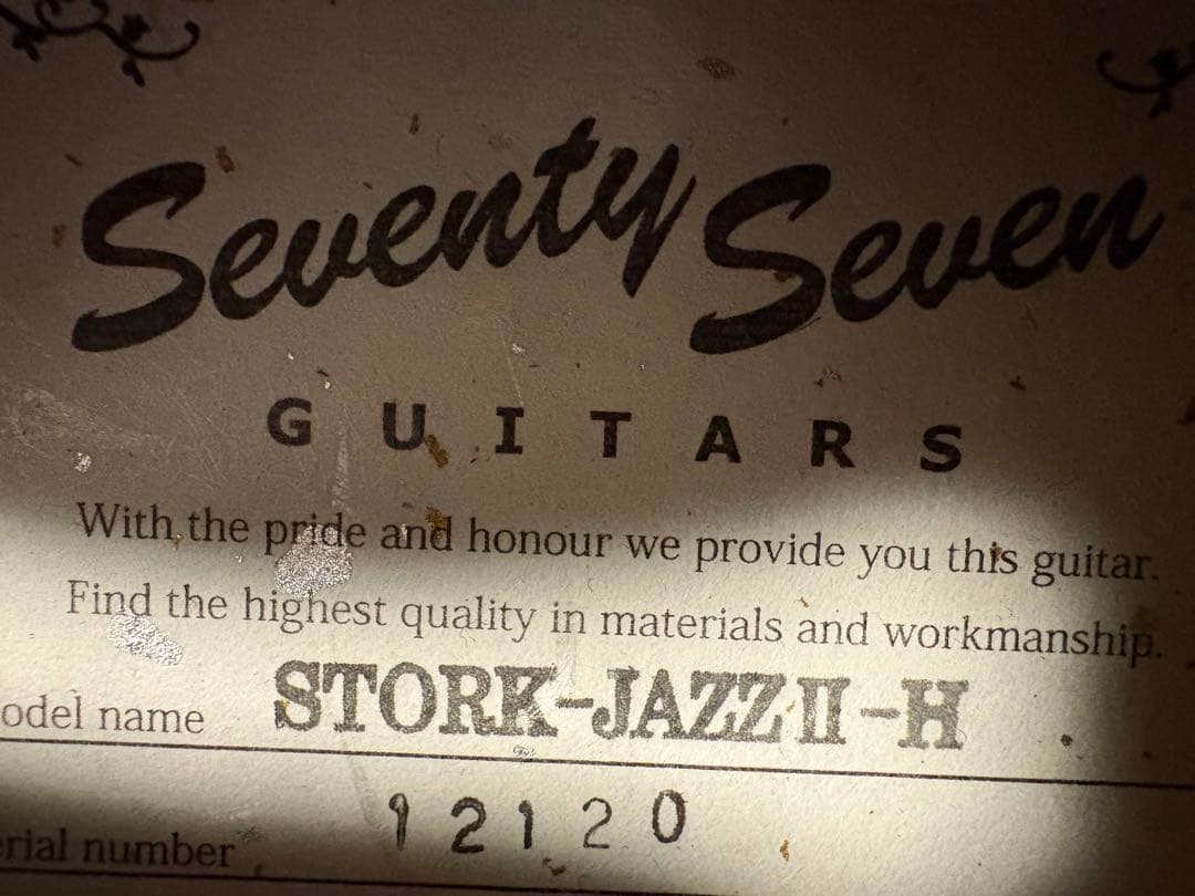 Seventy Seven Stork-jazz II-h 日本製　ビンテージ
