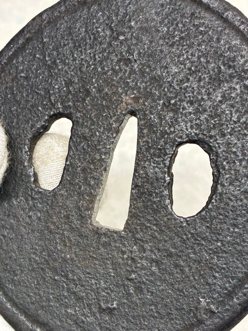 Z04）鉄地大鍔 鐔 鍔 人物風景図 江戸時代 正阿弥 刀装具