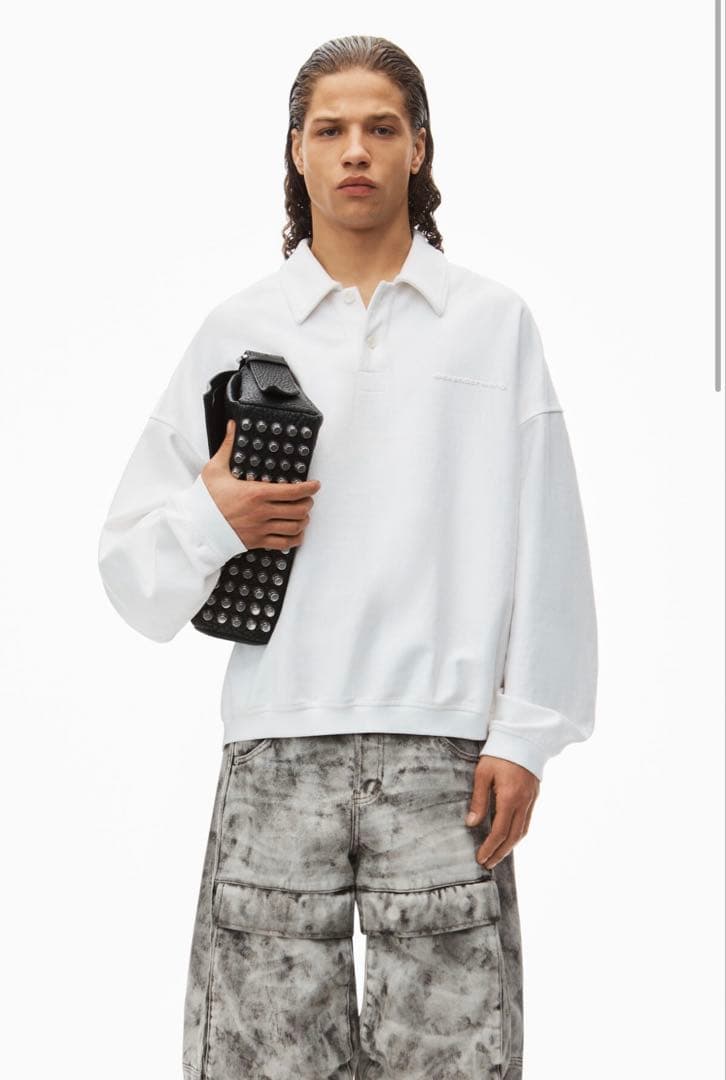 (なか)AlexanderWangパフロゴ オーバーサイズ ポロ白Mサイズ