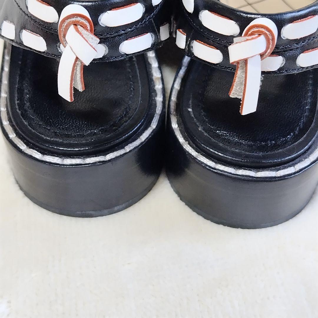 ローファー風☆ルイ・ヴィトン サンダル 靴 ステッチ 22cm相当 黒 希少