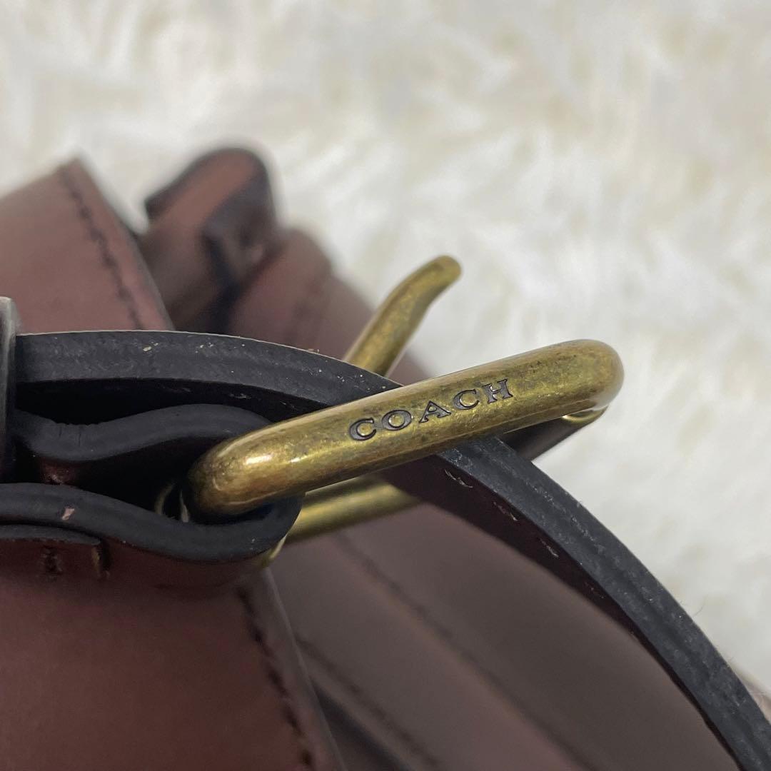 COACH コーチ ボディバッグ 70989 レザー ブラウン レッド レガシー