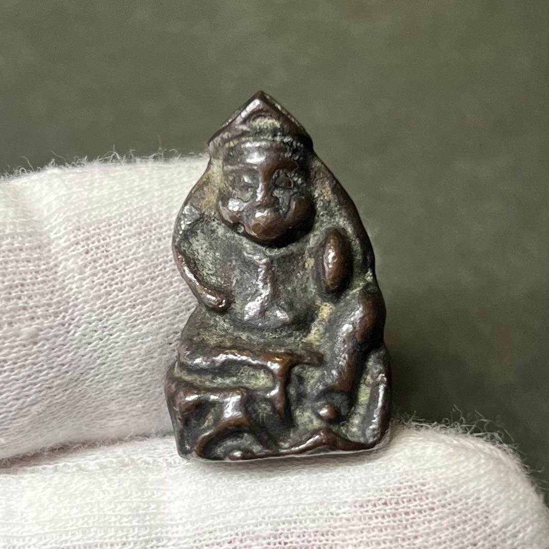 ◎古道具 庵々◎江戸時代 古銅製 恵比寿像 2.8cm 懐中仏◎豆仏 兜仏 仏像