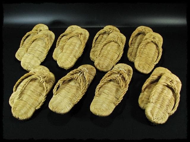 露地草履 ８足 内２足未使用 数寄屋草履 茶道具 露地道具 f318