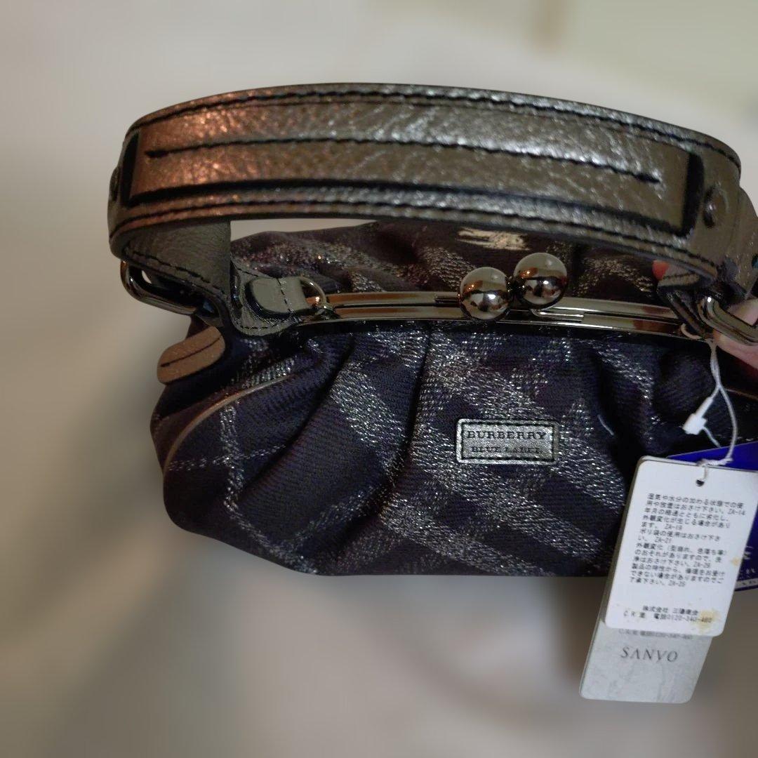 バーバリーブルーレーベル がま口 バッグ レア チェック柄 新品未使用 タグ付き