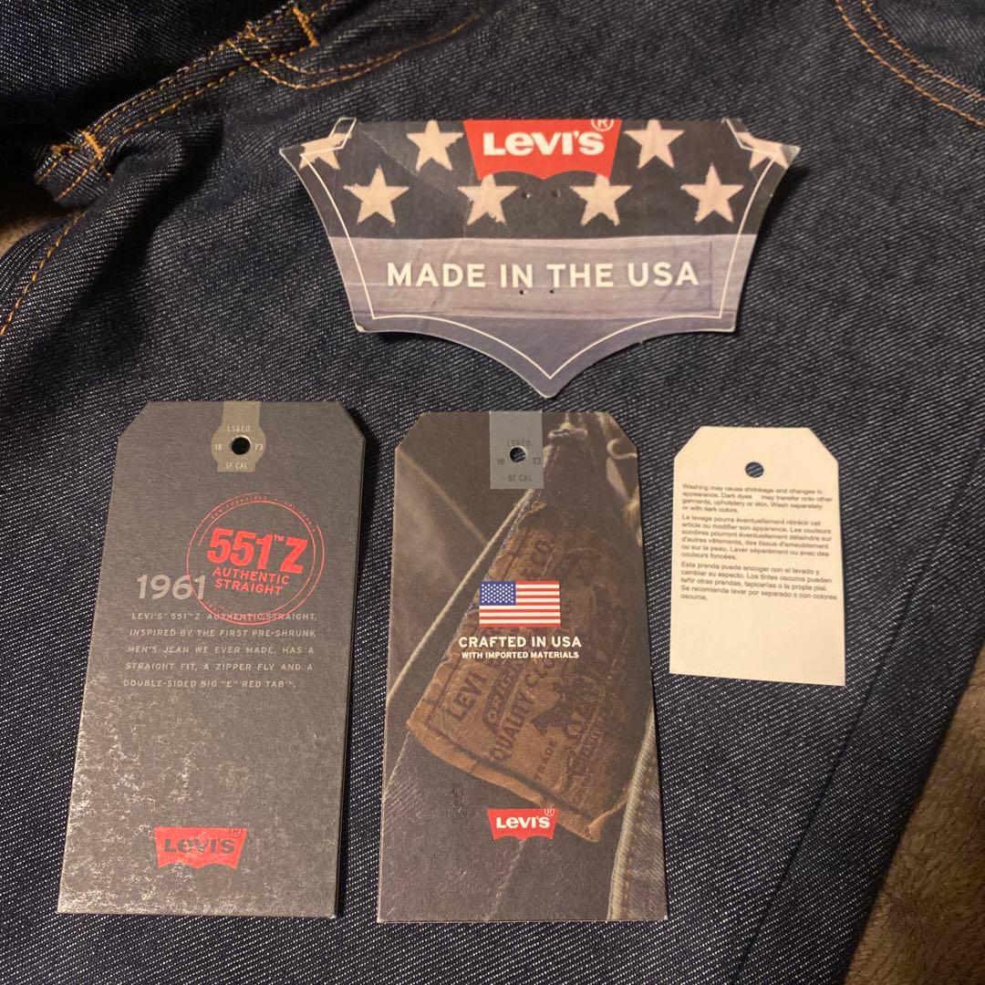 Levi's 551Z セルビッジ　リジットデニム　未洗濯　米国製　W29L34