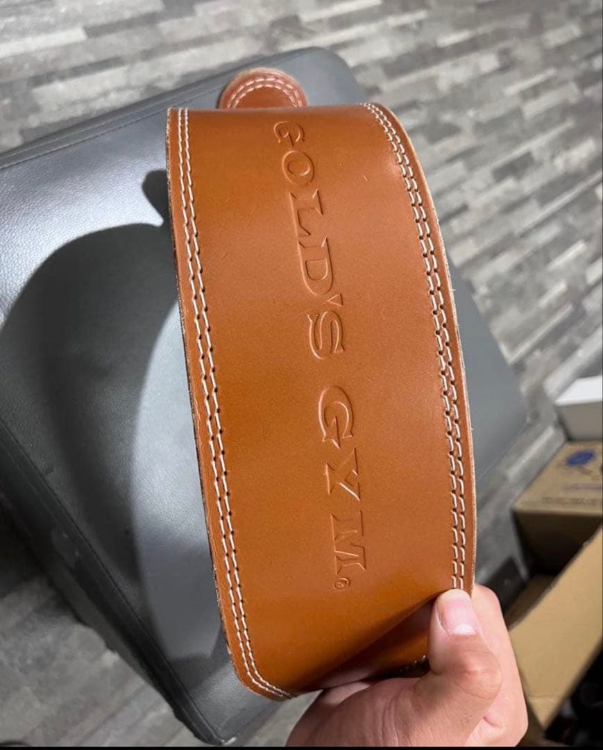 GOLD'S GYM レザーパワーベルト Lサイズ