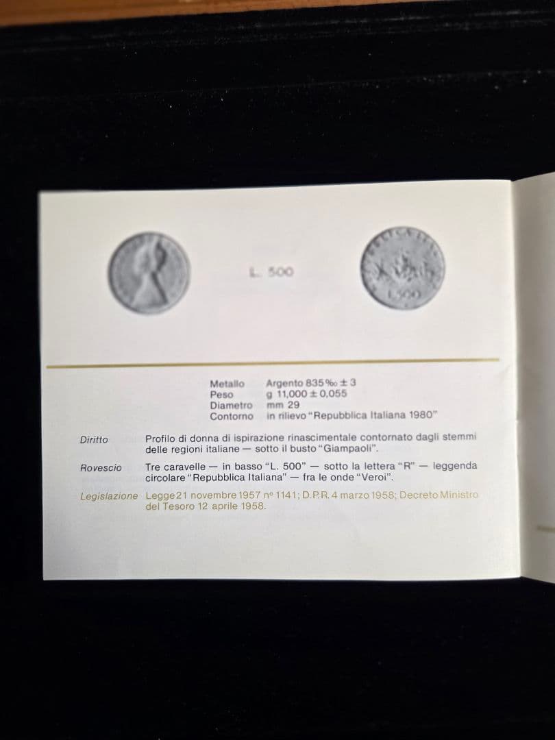 (稀少)イタリア共和国　銀貨と記念貨入りミントセット　11枚　1981