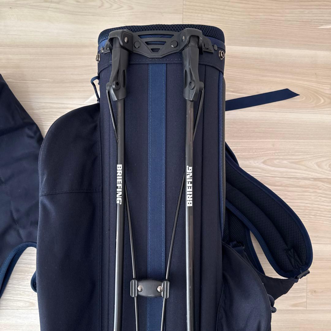 ブリーフィング　キャディバッグ　ショルダー式　スタンド式　軽量　ネイビー　紺