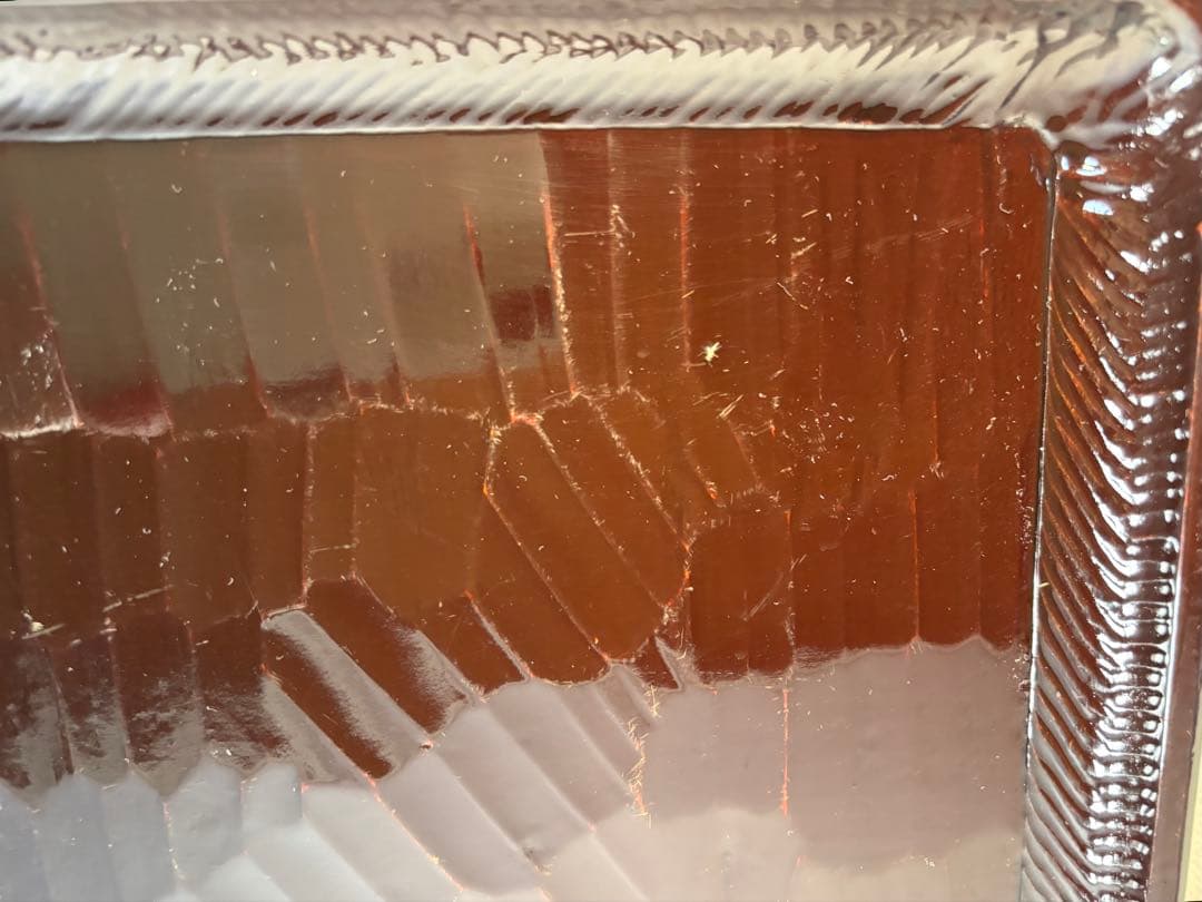 アンティーク　讃岐彫　古い松材のくり貫き角盆(四方盆)5枚セット　①