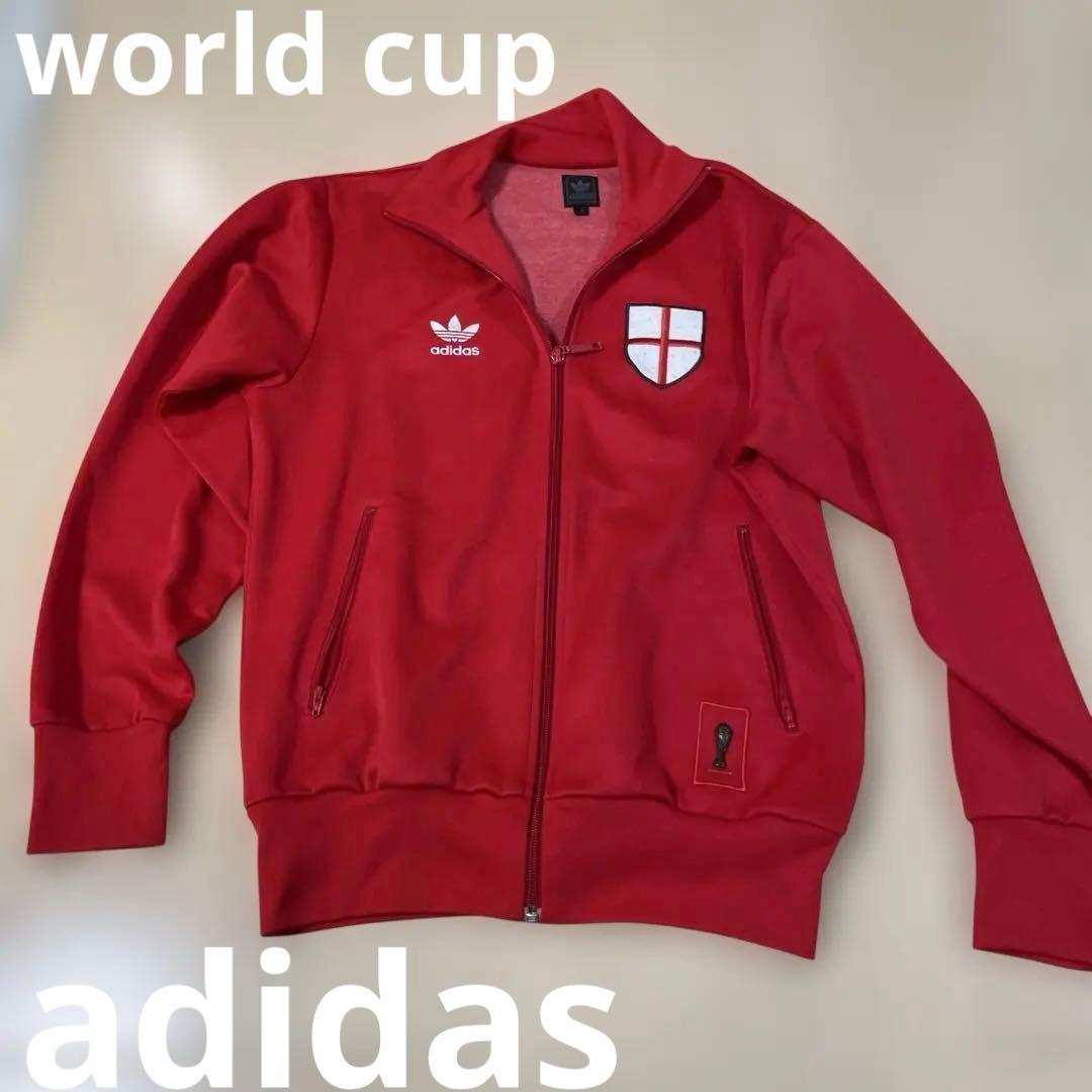 adidas イングランドエンブレム 赤ジャージ M トラックトップ