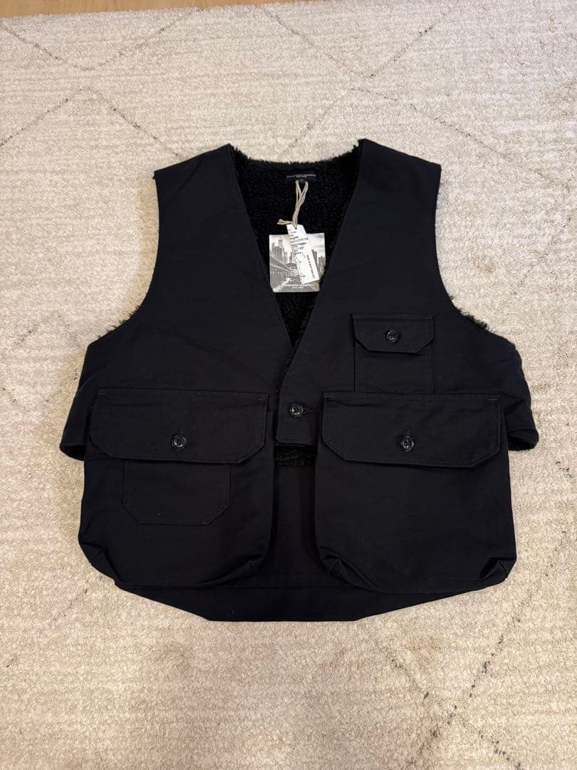 エンジニアードガーメンツ Fowl Vest コットンダブルクロス 黒 S