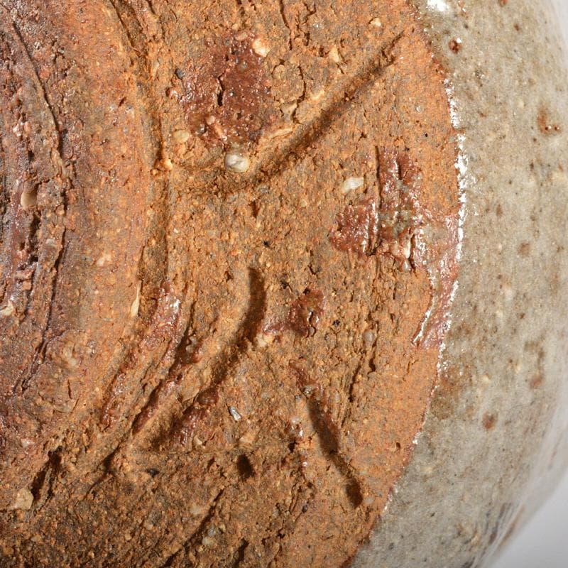 茶道具　加藤唐九郎　一無斎（一ム斎）作　鼠志野　茶碗　共布共箱　D　R6708