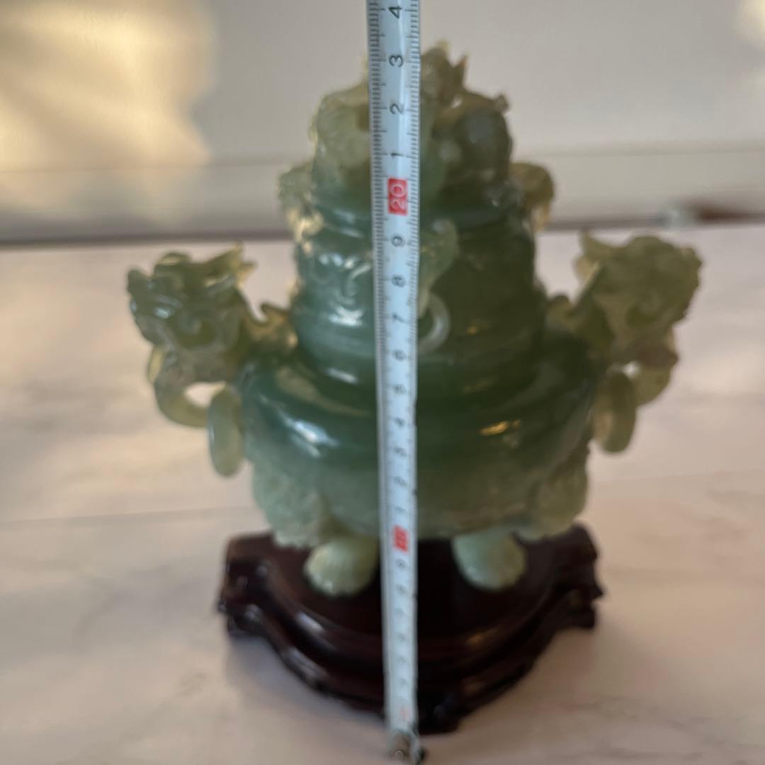 中国　古玩翡翠　玉石彫刻　香炉