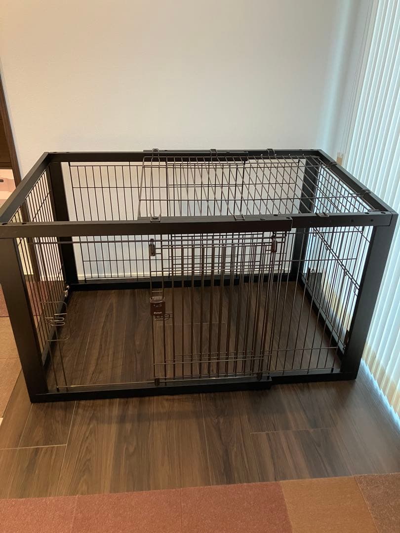 リッチェル　木製スライドペットサークルワイド屋根つき