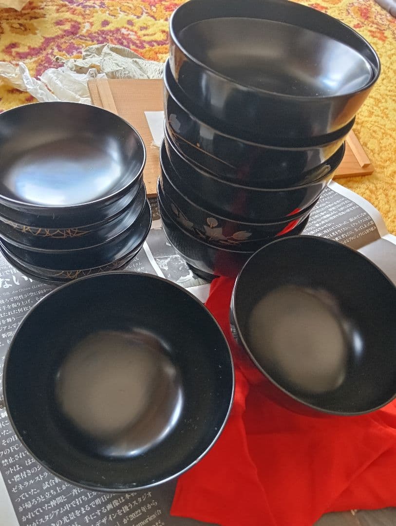 漆器　輪島塗　木製　蓋付椀　お煮物椀　吸物椀　9客