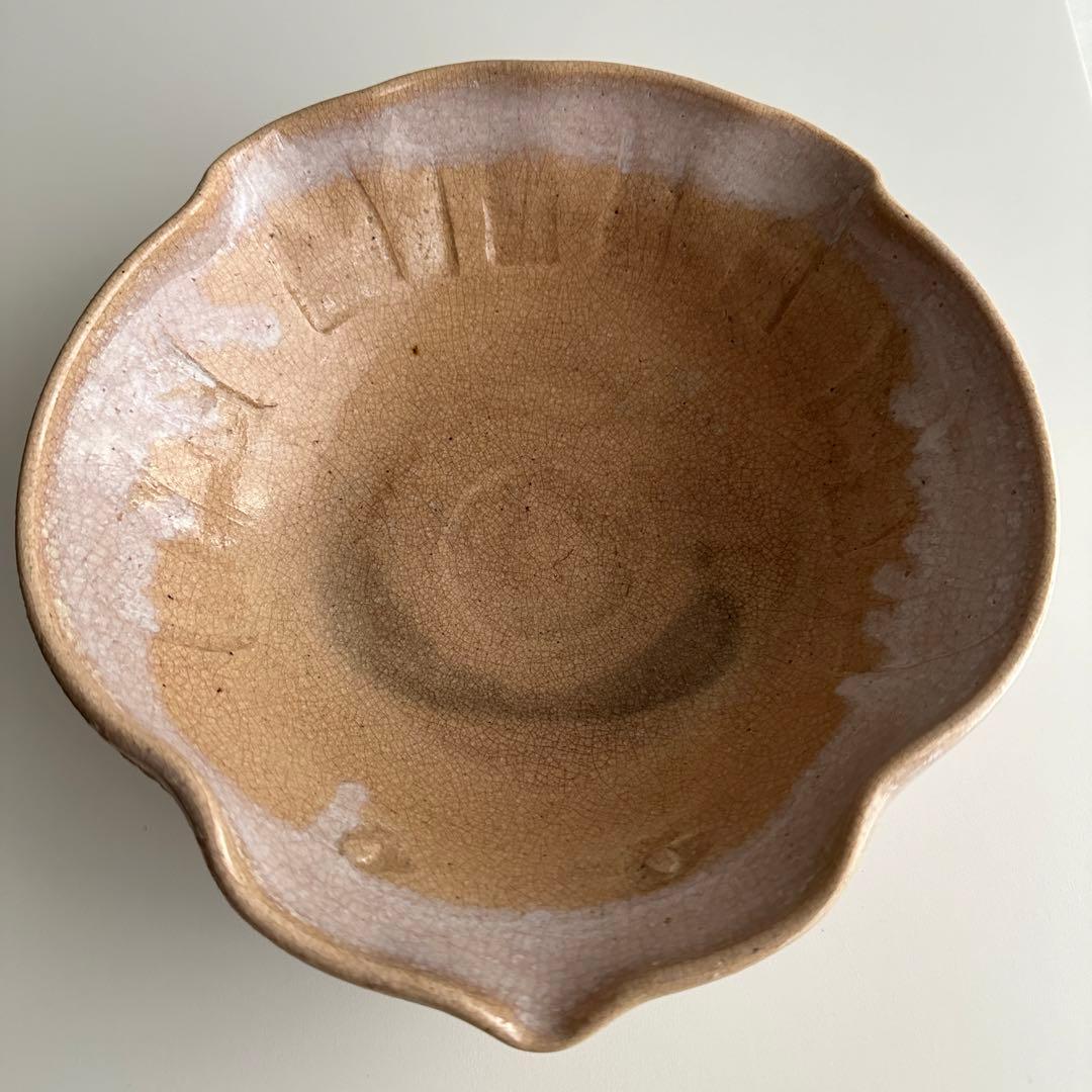 十代 坂高麗左衛門 萩 鉢 雪なだれの剥がれあり