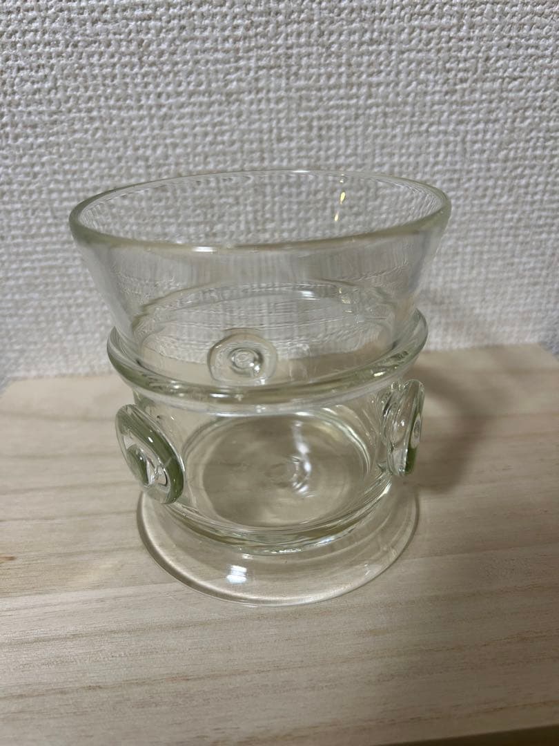 舩木倭帆　作　クリア　丸紋付き　吹きガラス　Shizuサイン入り