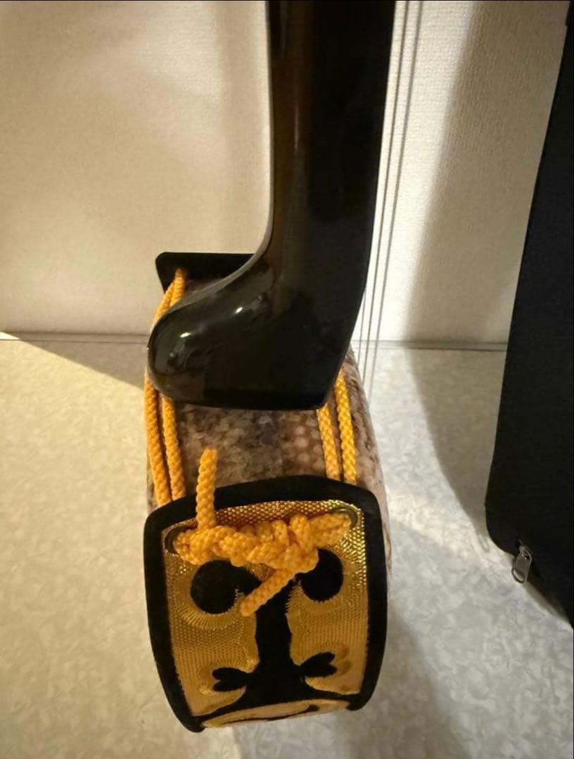 三線（蛇皮＋人工皮）、ケース付き