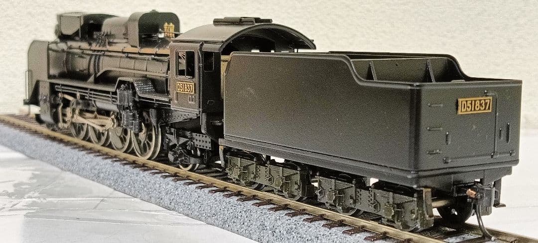 HOゲージ アダチ Ｄ51重装備蒸気機関車、メンテナンス済