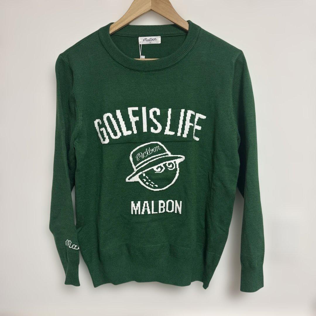 マルボン　ゴルフ　ニット　グリーン　メンズ　L