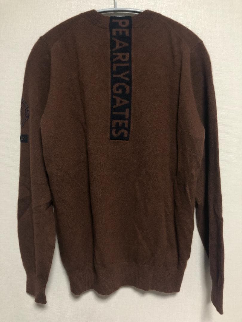 未使用 カシミヤ クルーネックニットセーター カシミヤ100% 4 M ブラウン