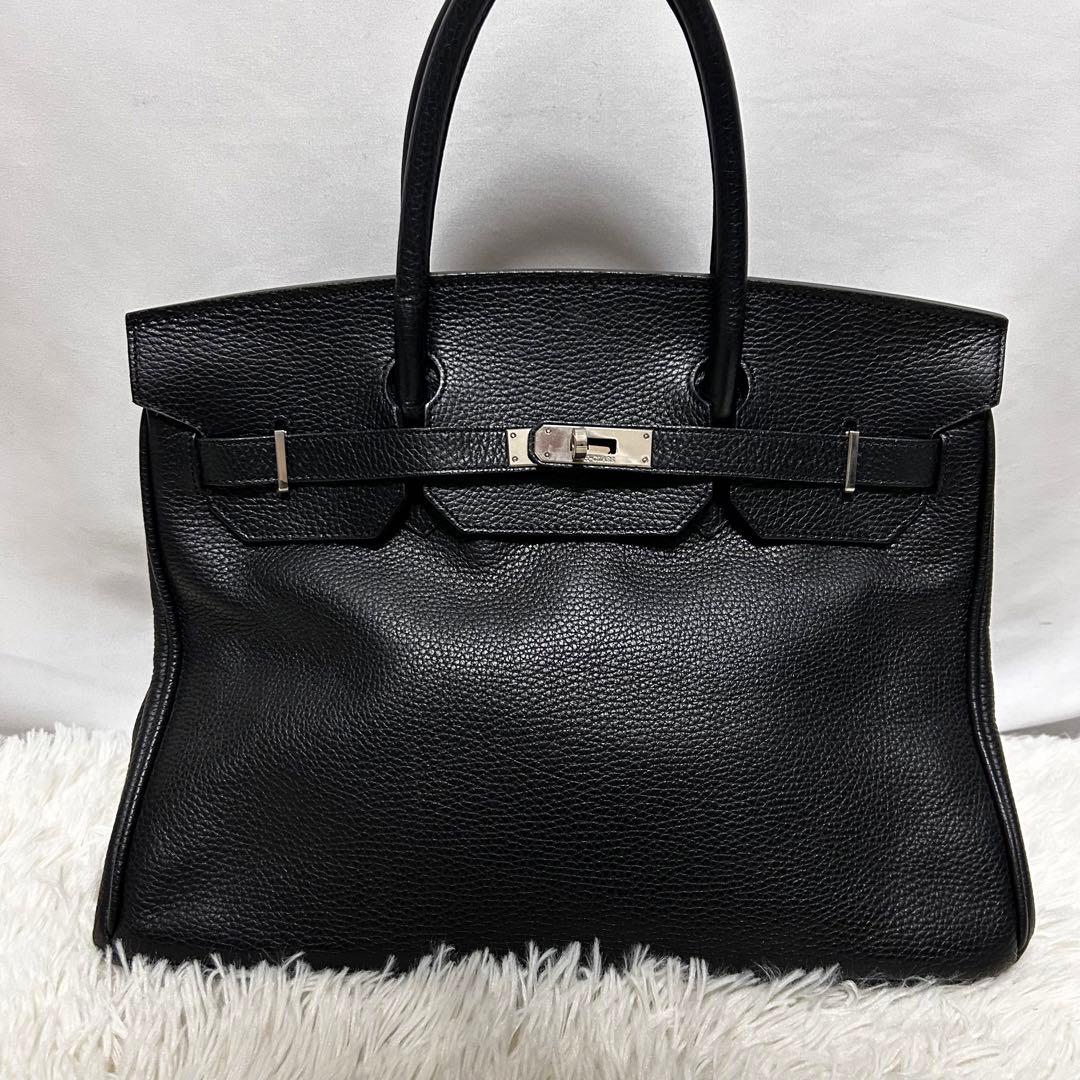 美品　HIGH CLASS ハンドバッグ　トートバッグ　35 シボ革　ブラック