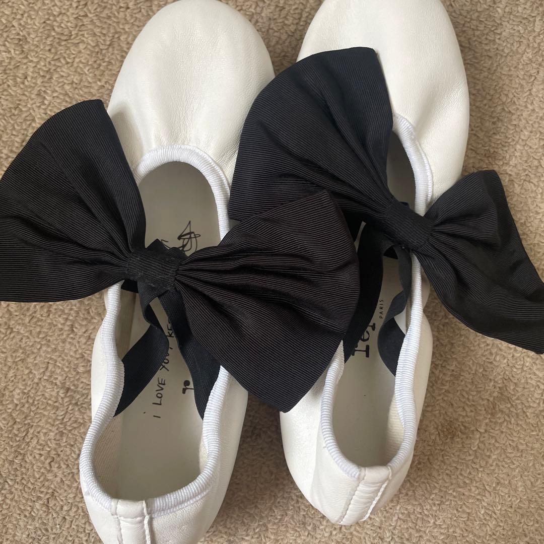 レペット　ホワイト バレエシューズ ブラックリボン　匿名発送