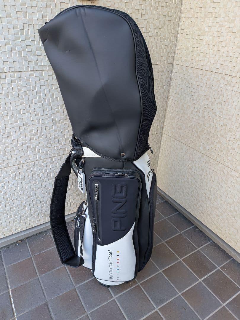 PINGキャディバッグ ホワイト ブラック