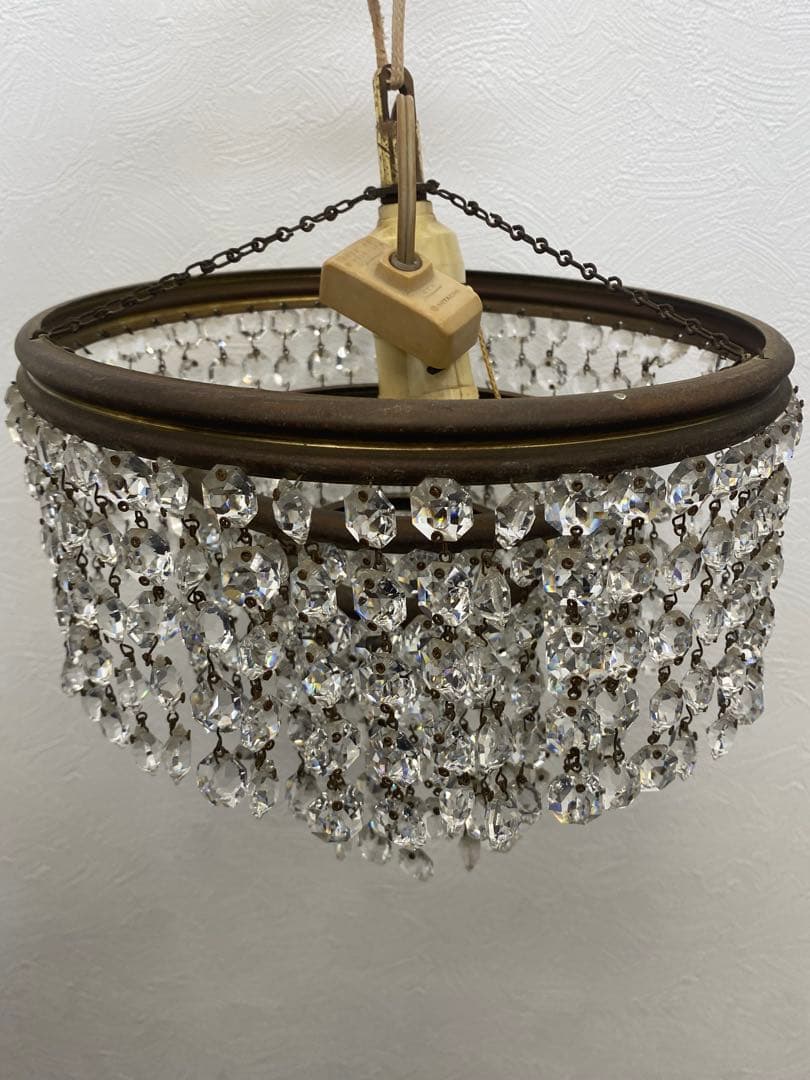 フランスアンティーク　クリスタルビーズ シャンデリア　天井照明