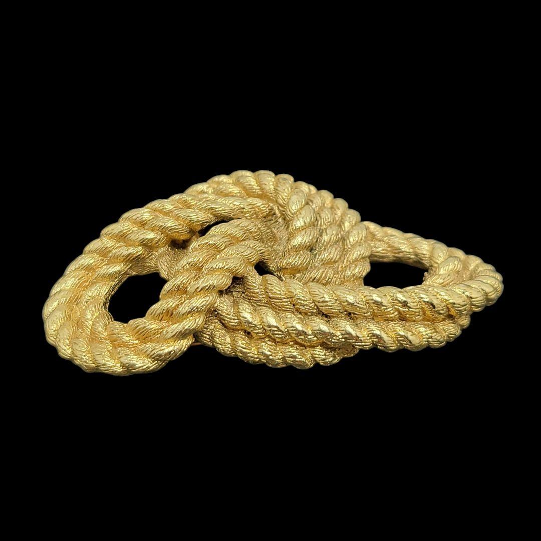 Christian Dior ブローチ ロープ ノット ゴールド