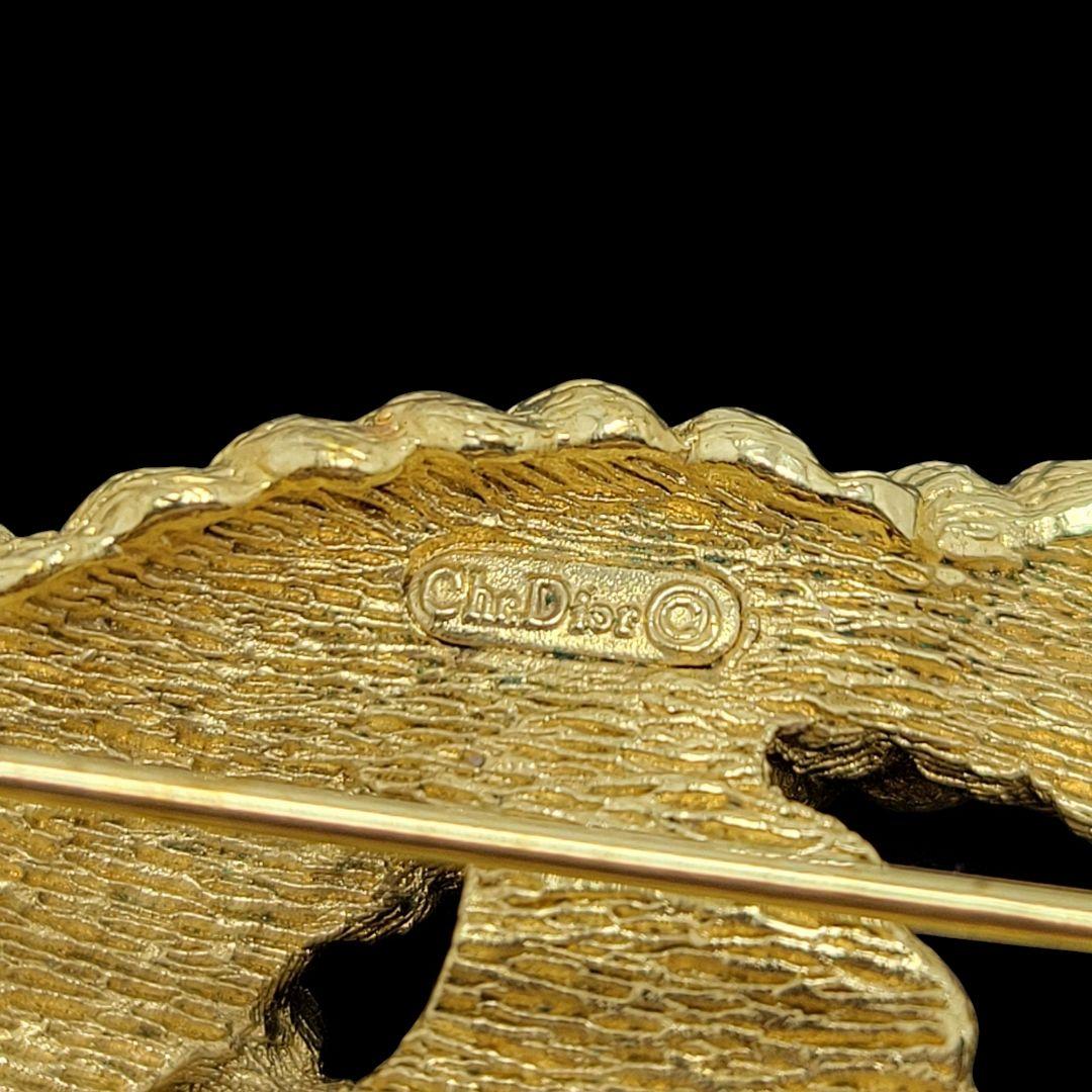 Christian Dior ブローチ ロープ ノット ゴールド