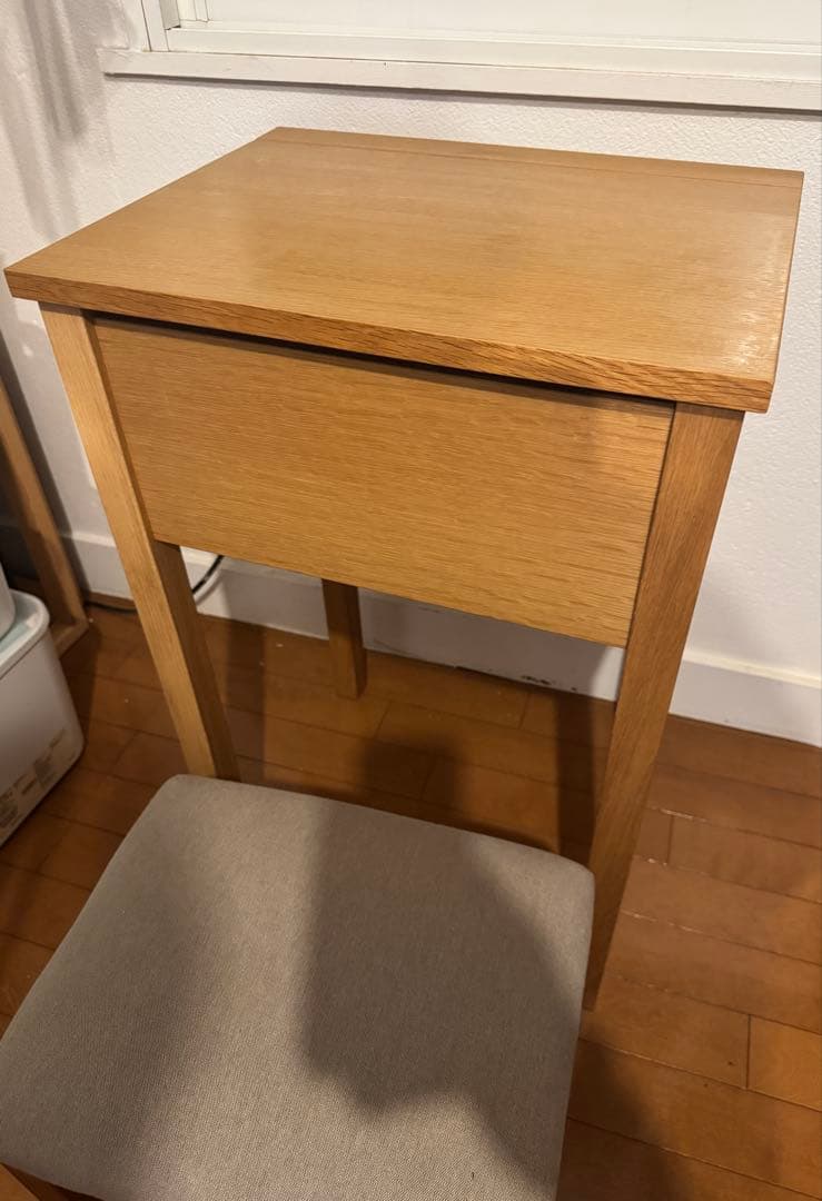 無印良品　ドレッサー　椅子付き　(オーク材)