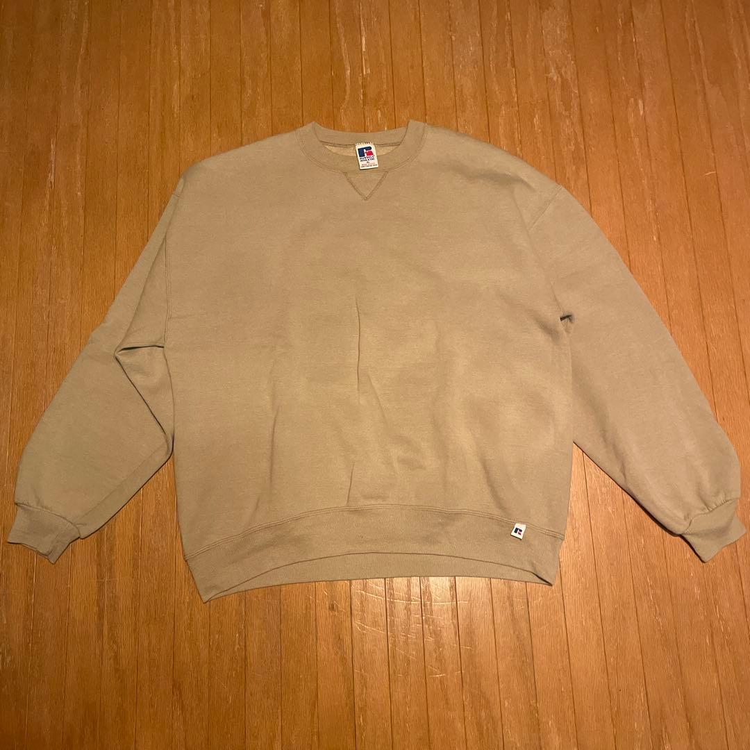 90s RUSSELL ATHLETIC XL ベージュ トレーナー　USA