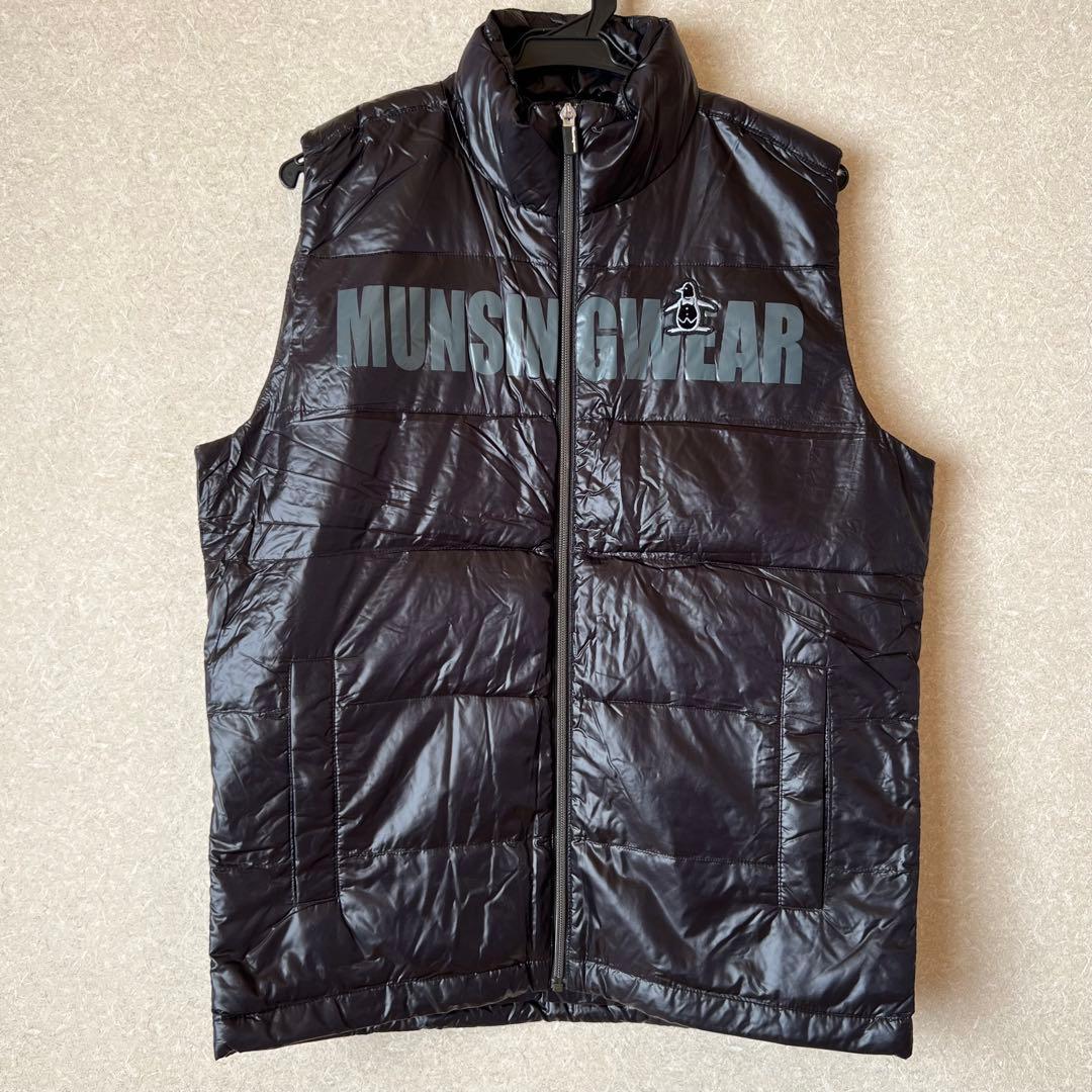 Munsingwear ダウンベスト　フルジップ　黒　Mサイズ